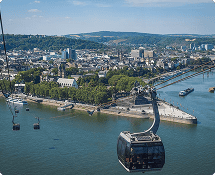 Blick aufs Deutsche Eck in Koblenz